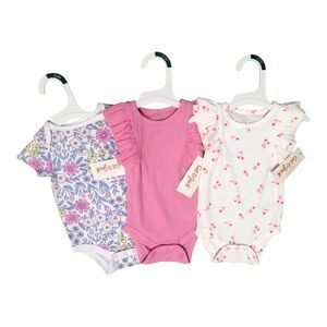 NWT Cat & Jack Baby Girl Onesie Set Of 3 Bundle 0-3 Month